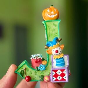 VTG 3D Rustic Alphabet Letter "J" Accent By Mary Engelbreit Cute Accent Figurine